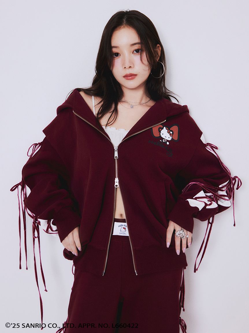 スナイデル　SNIDEL 【HELLO KITTY】レースアップパーカー HELLO KITTY】レースアップパーカー(パーカー)｜トップス