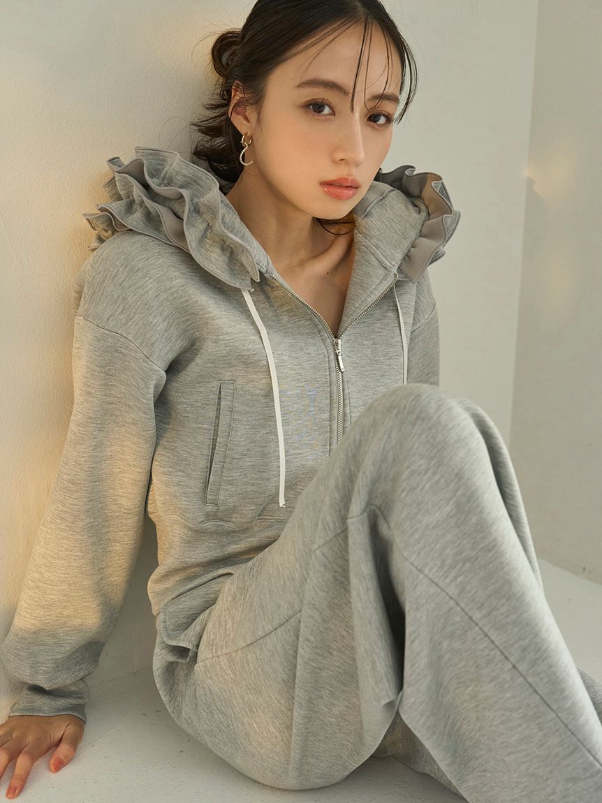 snidel フルジップ グレー フード付きパーカー スナイデル SNIDEL ボリュームパーカー （GRY） - ファッション通販