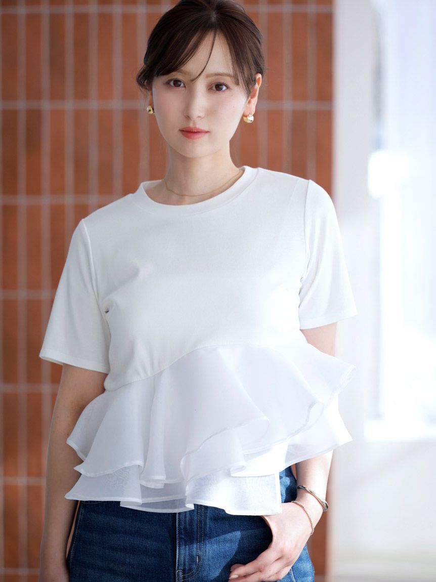 【値下げ】SNIDEL ぺプラムカットソー ドッキングペプラムカットプルオーバー（Tシャツ/カットソー）｜SNIDEL