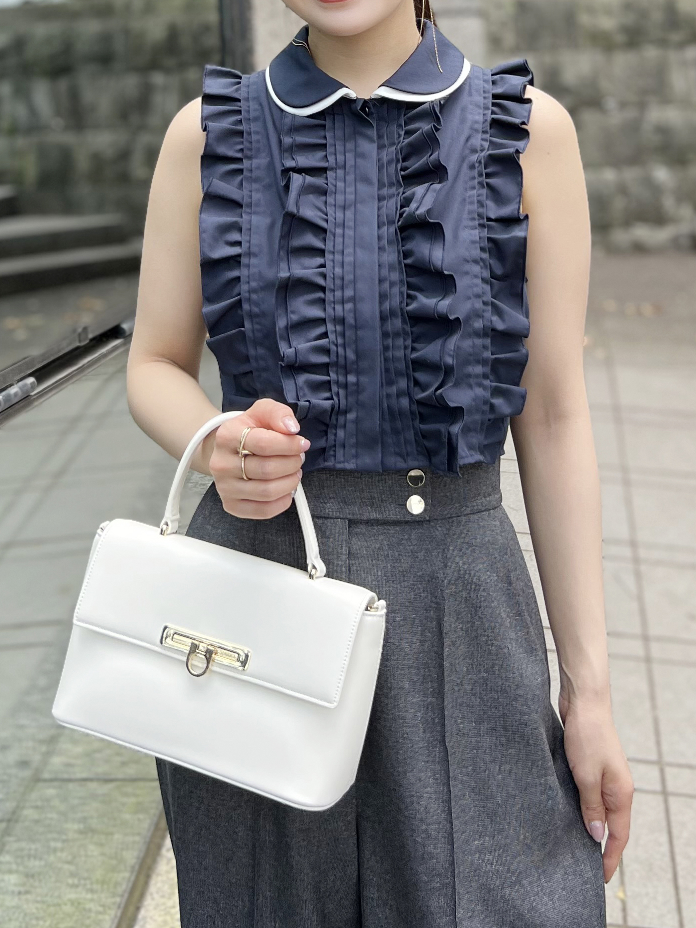 SNIDEL - snidel スナイデル 完売品 クロップドフリル ブラウス