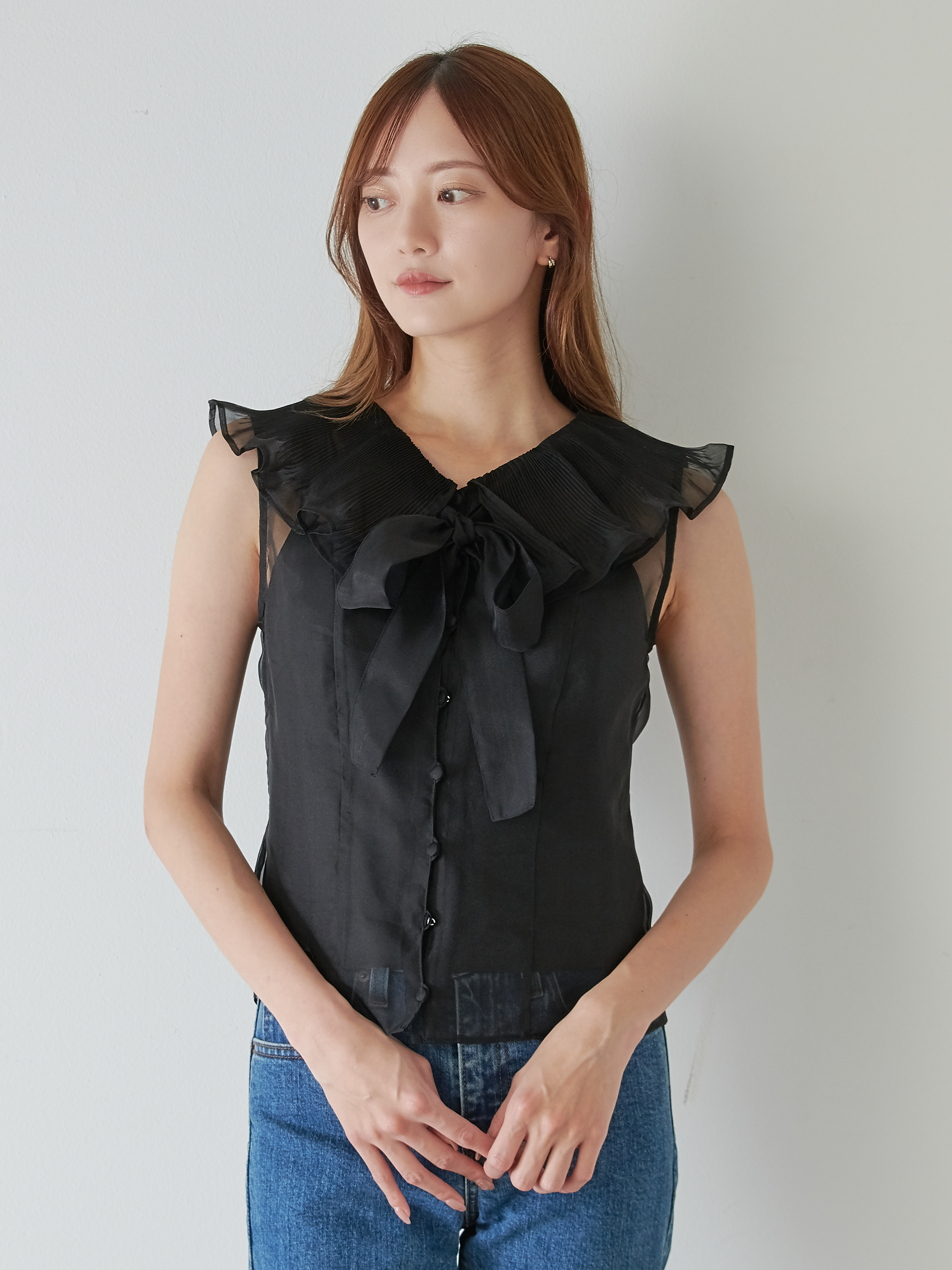 ビッグカラーシアーブラウス(シャツ・ブラウス)｜トップス｜SNIDEL