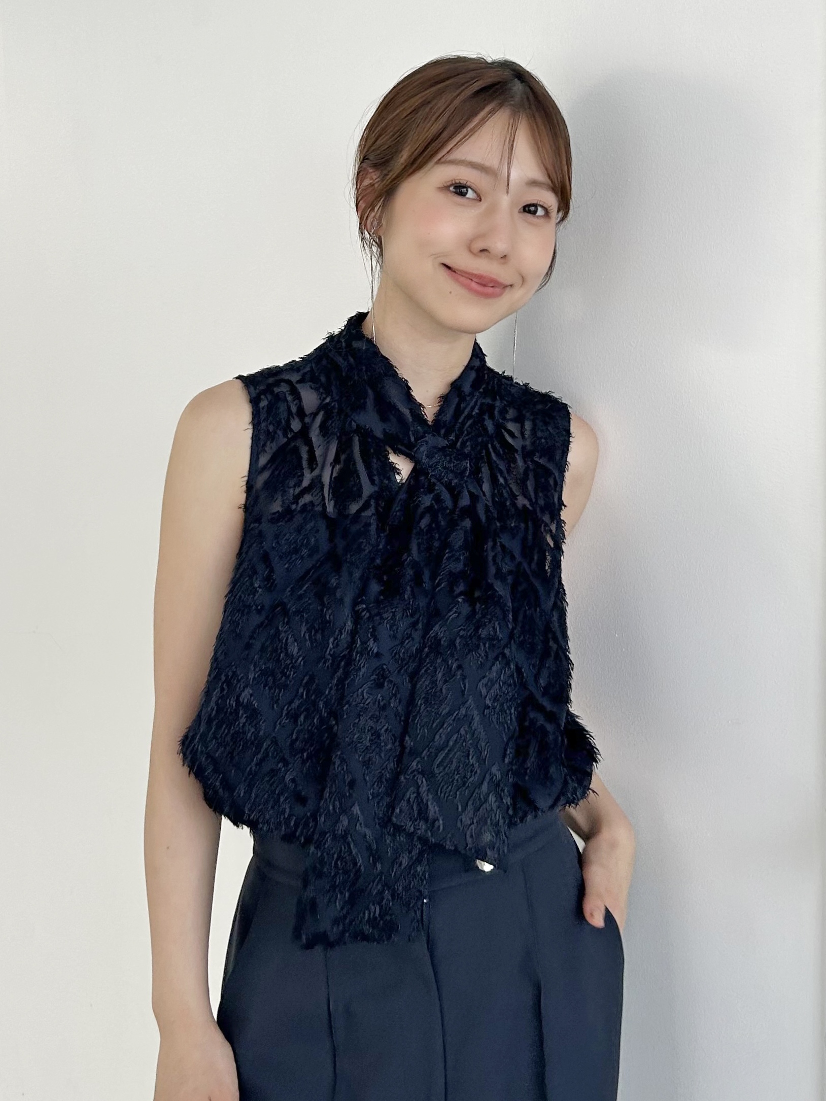 SNIDEL ブラック トップス サイズF SNIDEL（スナイデル）の「デザインスリーブカットトップス（T