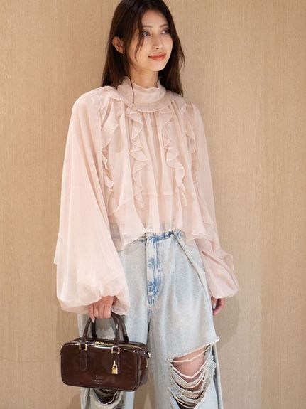 SNIDEL フリル付きパフスリーブブラウス SNIDEL フリル付きパフスリーブブラウス 楽天市場】SALE40%OFF