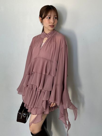 SNIDEL 刺繍入りフリル長袖ブラウス SNIDEL 刺繍入りフリル長袖ブラウス シャツ/ブラウス | SNIDEL