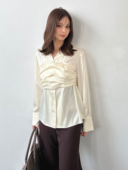 snidelフレアコットンブラウス SNIDEL（スナイデル）の「フレアコットンブラウス（シャツ/ブラウス