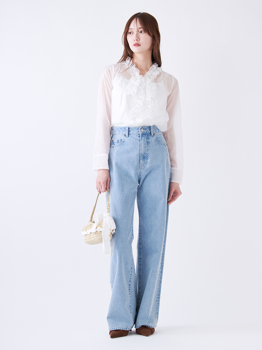 美品☆シルク100%☆ボウタイ付き☆パトゥ☆ブラウス風ブルゾン☆ジッパー☆38号 シルクデシンドットプリントボウタイブラウス | ANAYI/アナイ | 三越