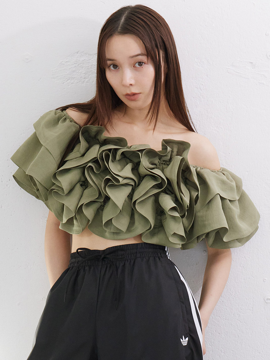 オフショルボリュームフリルブラウス(ブラウス)｜トップス｜SNIDEL