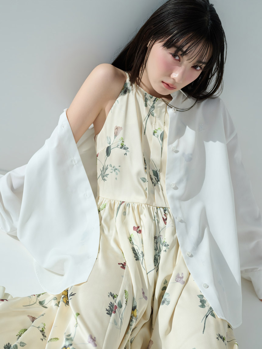 WEB限定00サイズあり】ボタニカルパターンキャミワンピース(ロング