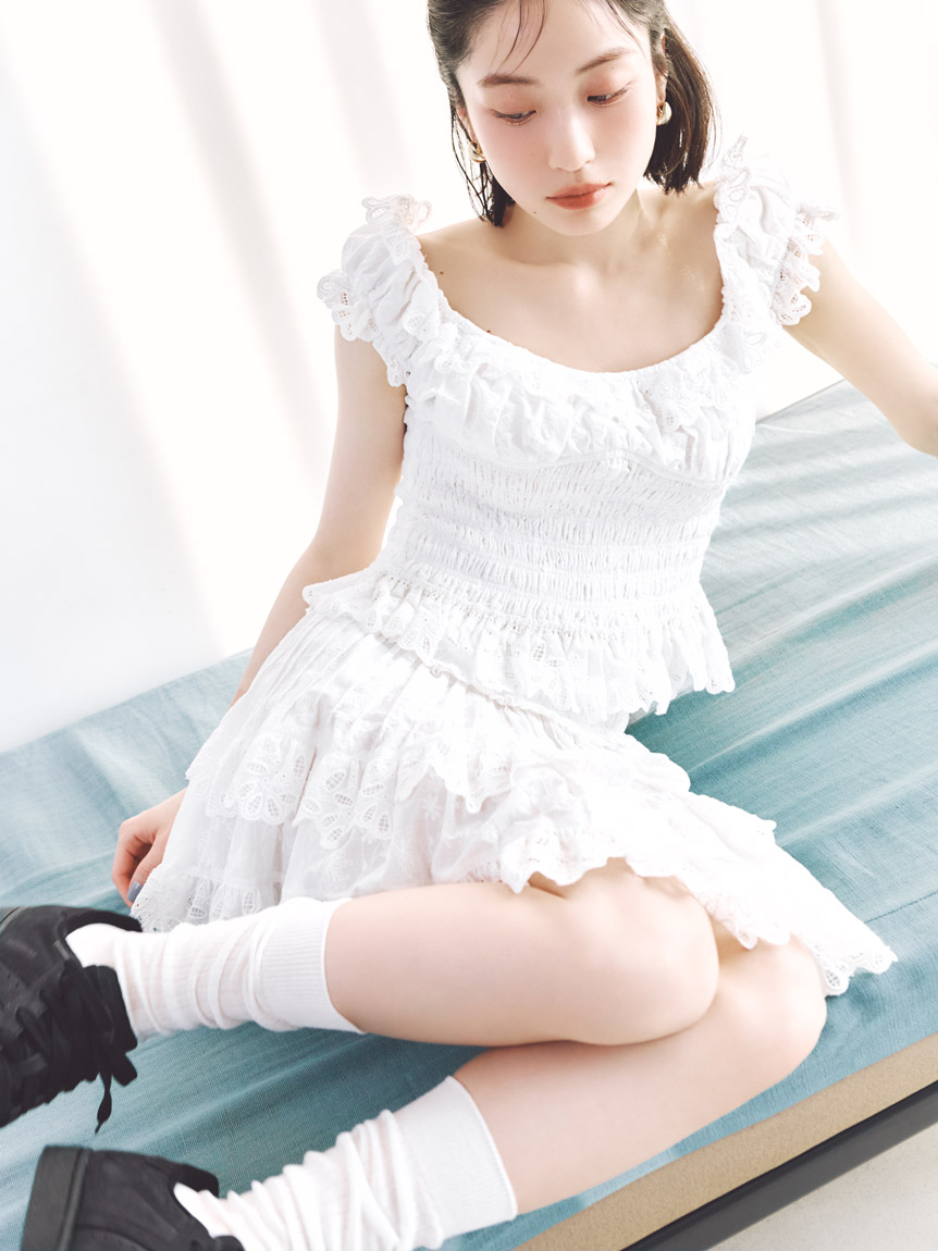 リボン」に該当する ｜SNIDEL(スナイデル)の通販サイト【公式】 極美品 2023S/S SNIDEL オフショルリボンブラウス WHT ホワイト