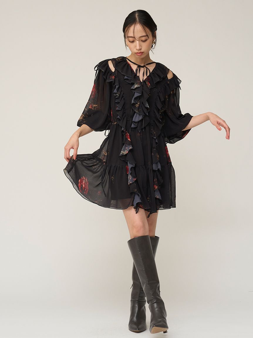 snidel ノースリフリルチュニック 新色追加/WEB限定カラーあり】ノースリフリルブラウス(シャツ