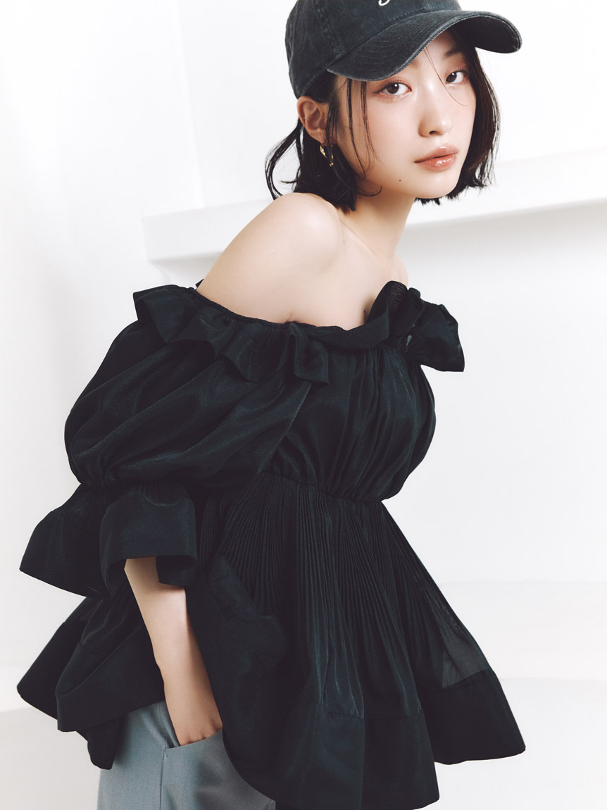 ボリュームギャザーフリルチュニック(シャツ・ブラウス)｜トップス