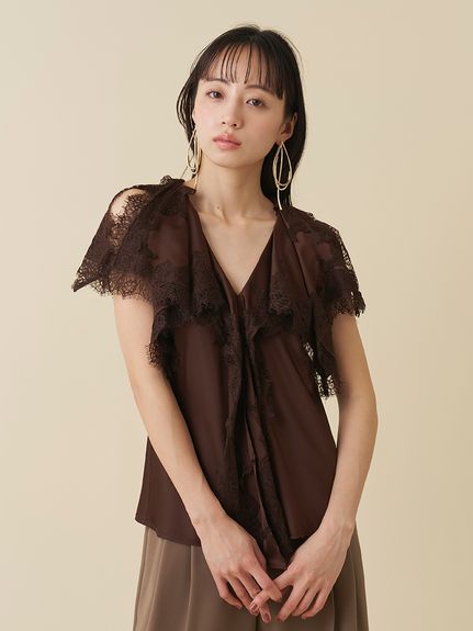 新品未使用　タグ付き　snidel フリル　レース　リボン　ブラウス トップス｜SNIDEL(スナイデル)の通販サイト【公式】