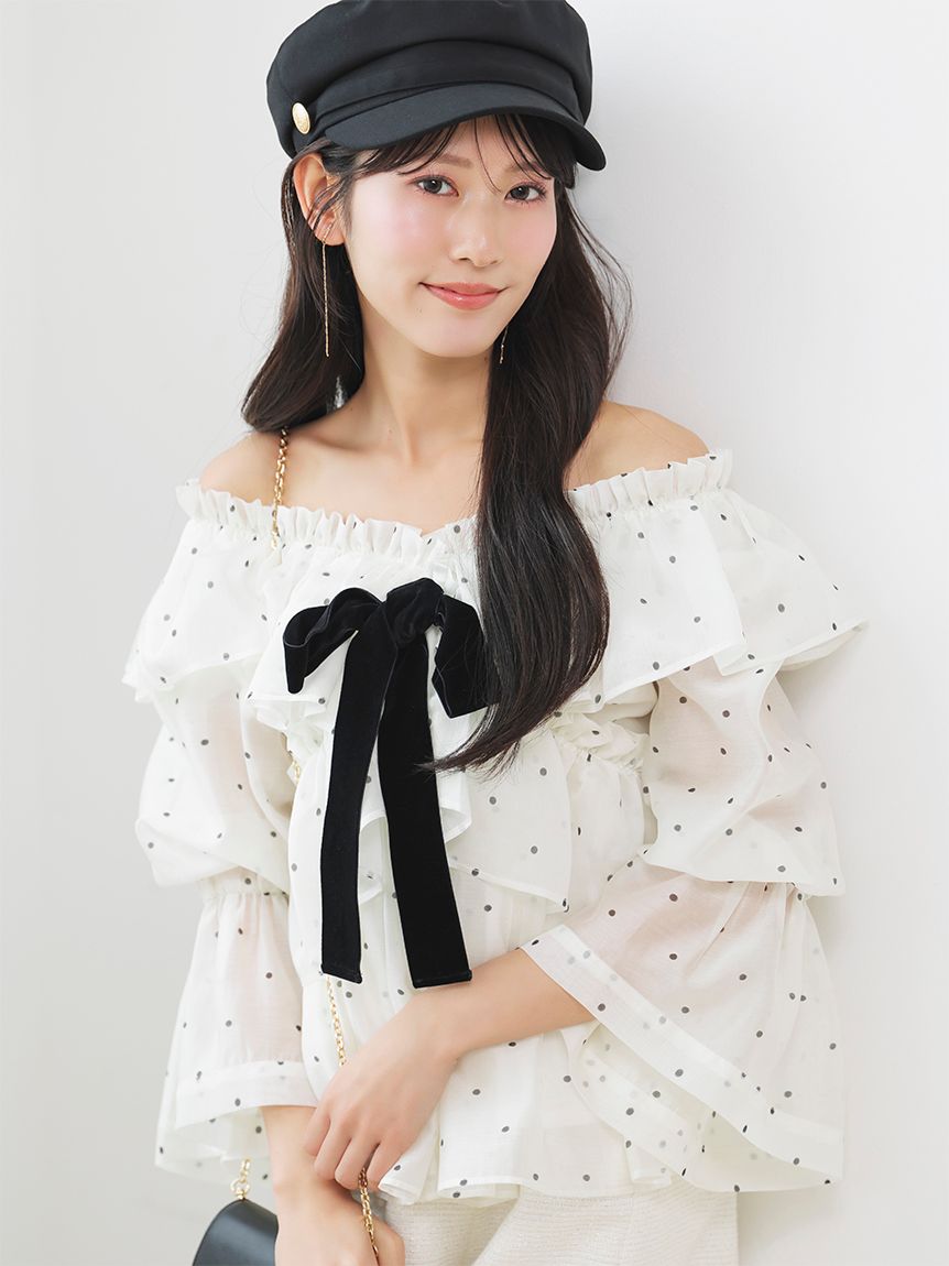 リボンフリルチュニック(チュニック)｜トップス｜SNIDEL(スナイデル)の