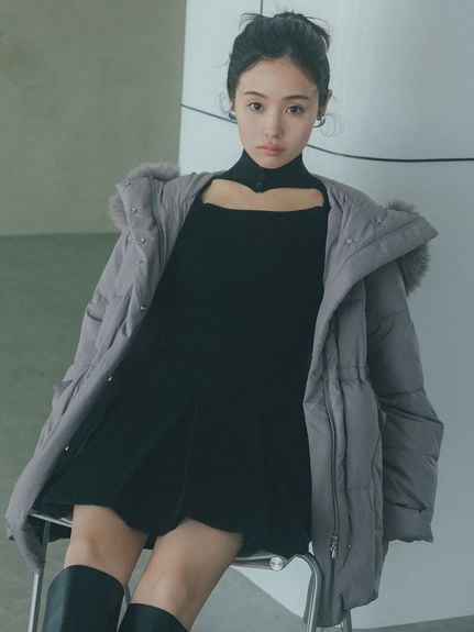 【uutan】⭐︎SNIDEL⭐︎モッズダウンコート ブラック スナイデル SNIDEL（スナイデル）の「西川レディモッズダウンコート（ダウン