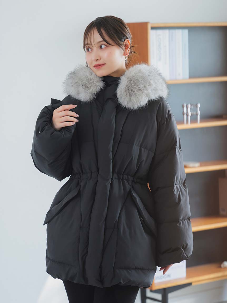 SNIDEL スナイデル ミドルフレンチダウン フード付き コート snidel ミドルフレンチダウン