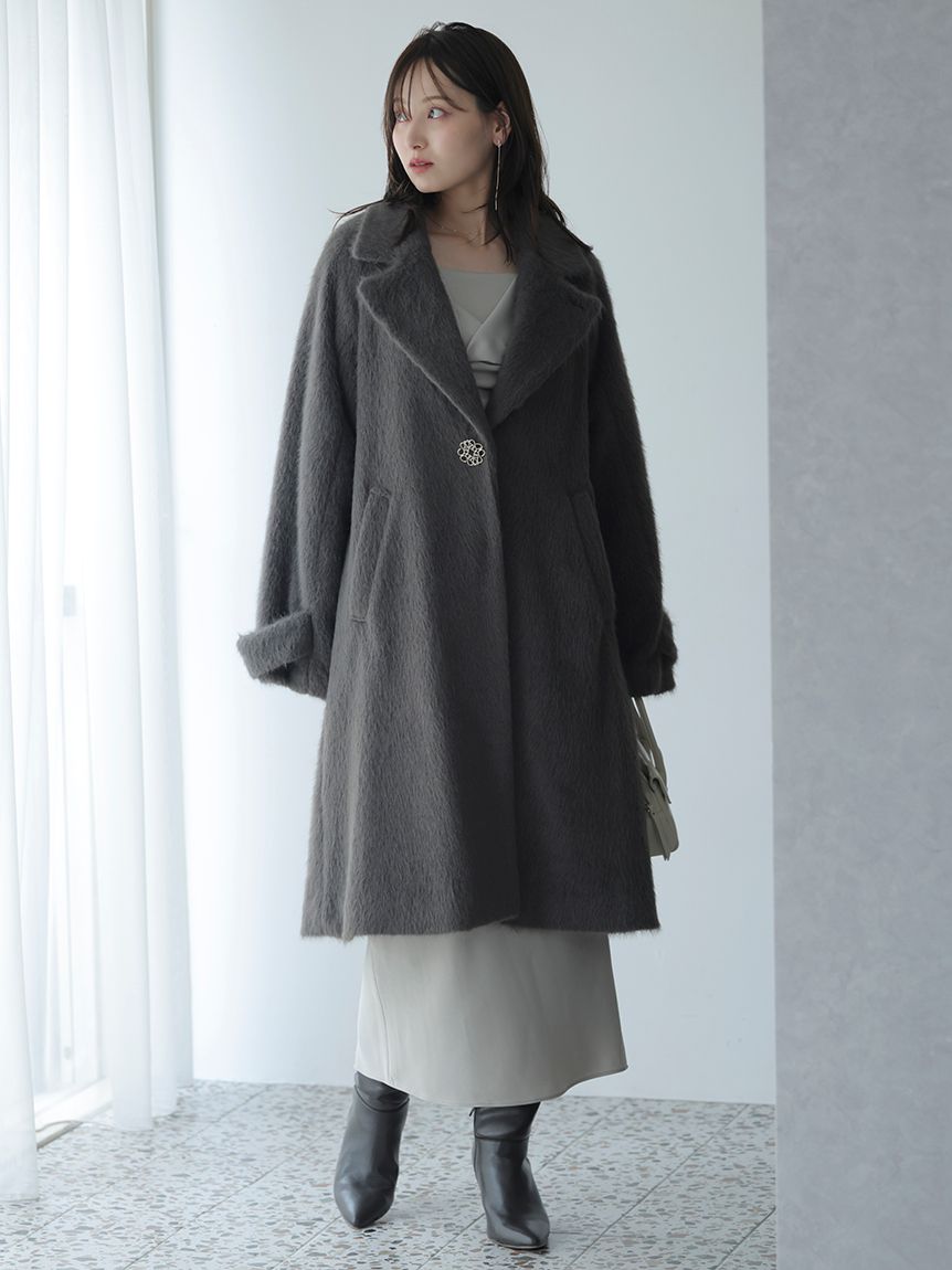 スナイデルシャギーコクーンコートブローチ付き SNIDEL（スナイデル）の「シャギーコクーンコート（その他