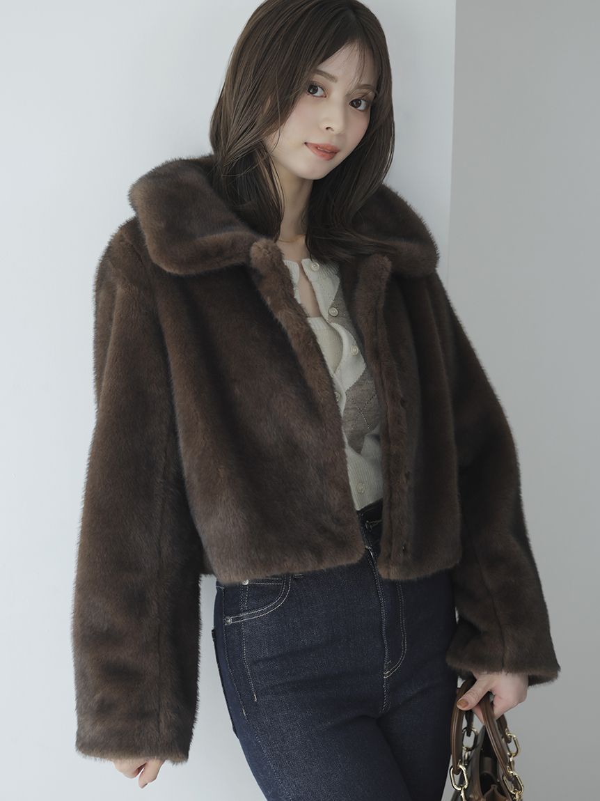 snidel ファーステンカラーコート SNIDEL（スナイデル）の「Sustainableファーステンカラーロング