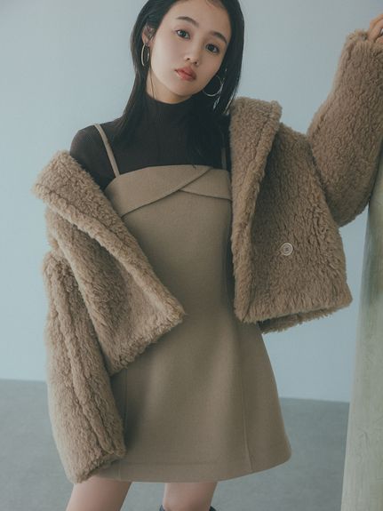 snidel ボア付き ライダーズ アウター ボアショートコート(ムートンコート)｜アウター｜SNIDEL