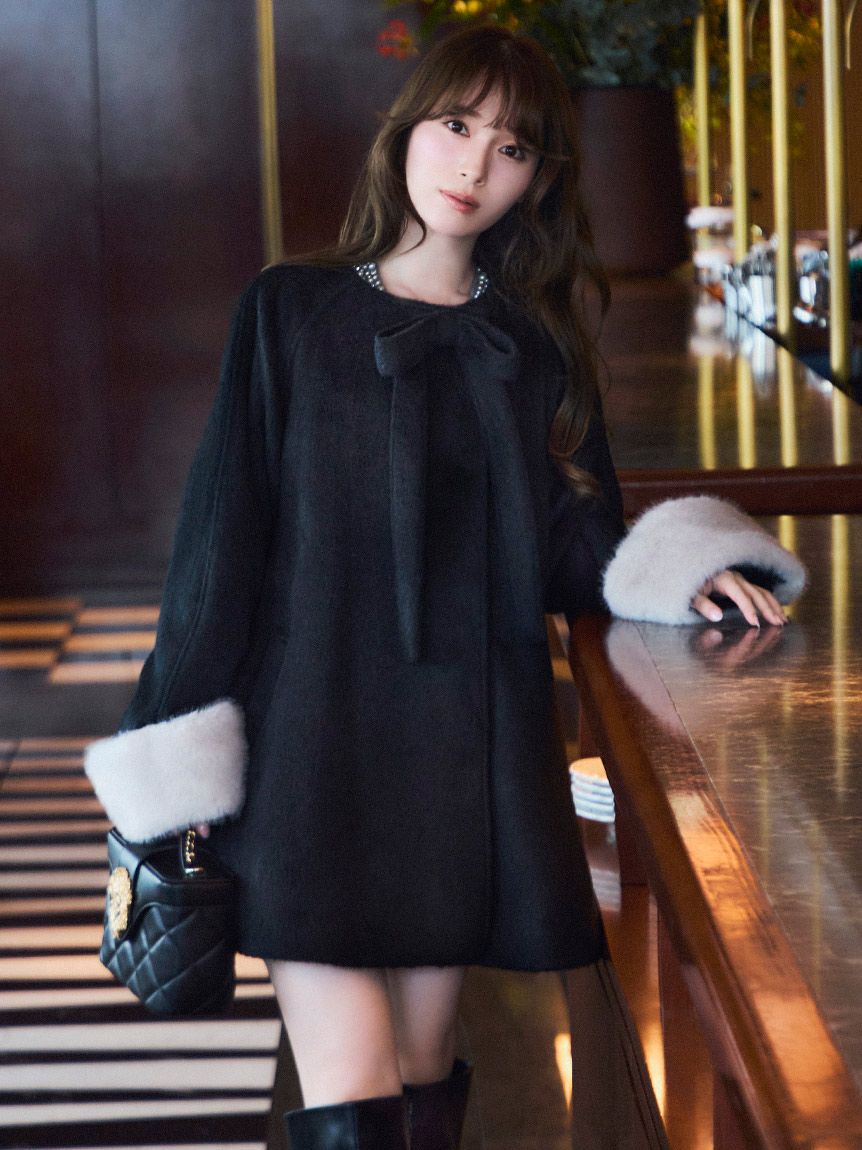 WEB限定】ファー付きリボンブローチコート(コート)｜アウター｜SNIDEL