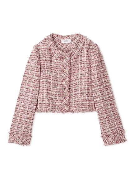 SALE snidel ノーカラジャケット SNIDEL（スナイデル）の「ツイードニットジャケット（ノーカラー