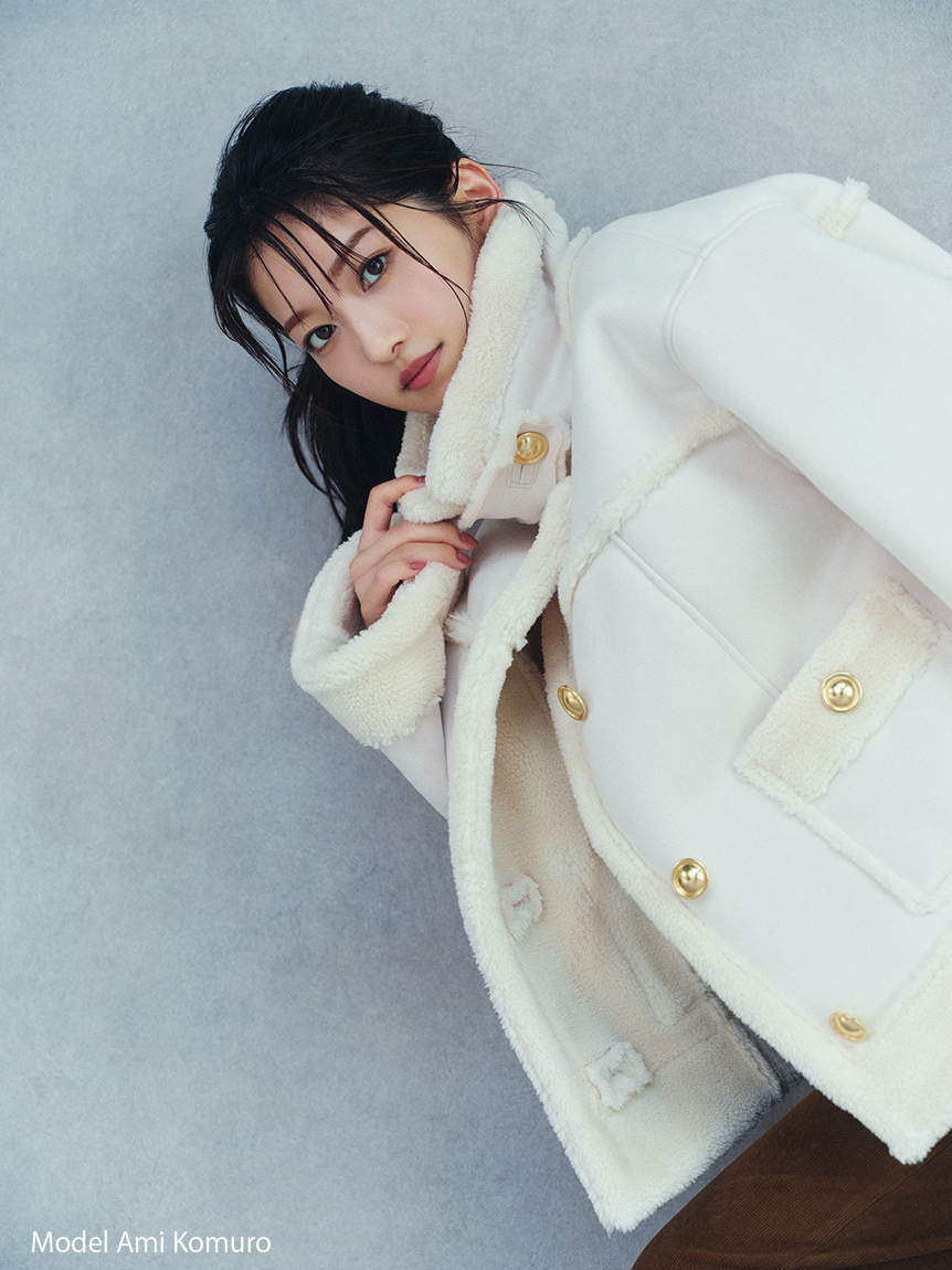 WEB限定/ボアコレクション】金ボタンバリエジャケット(ブルゾン