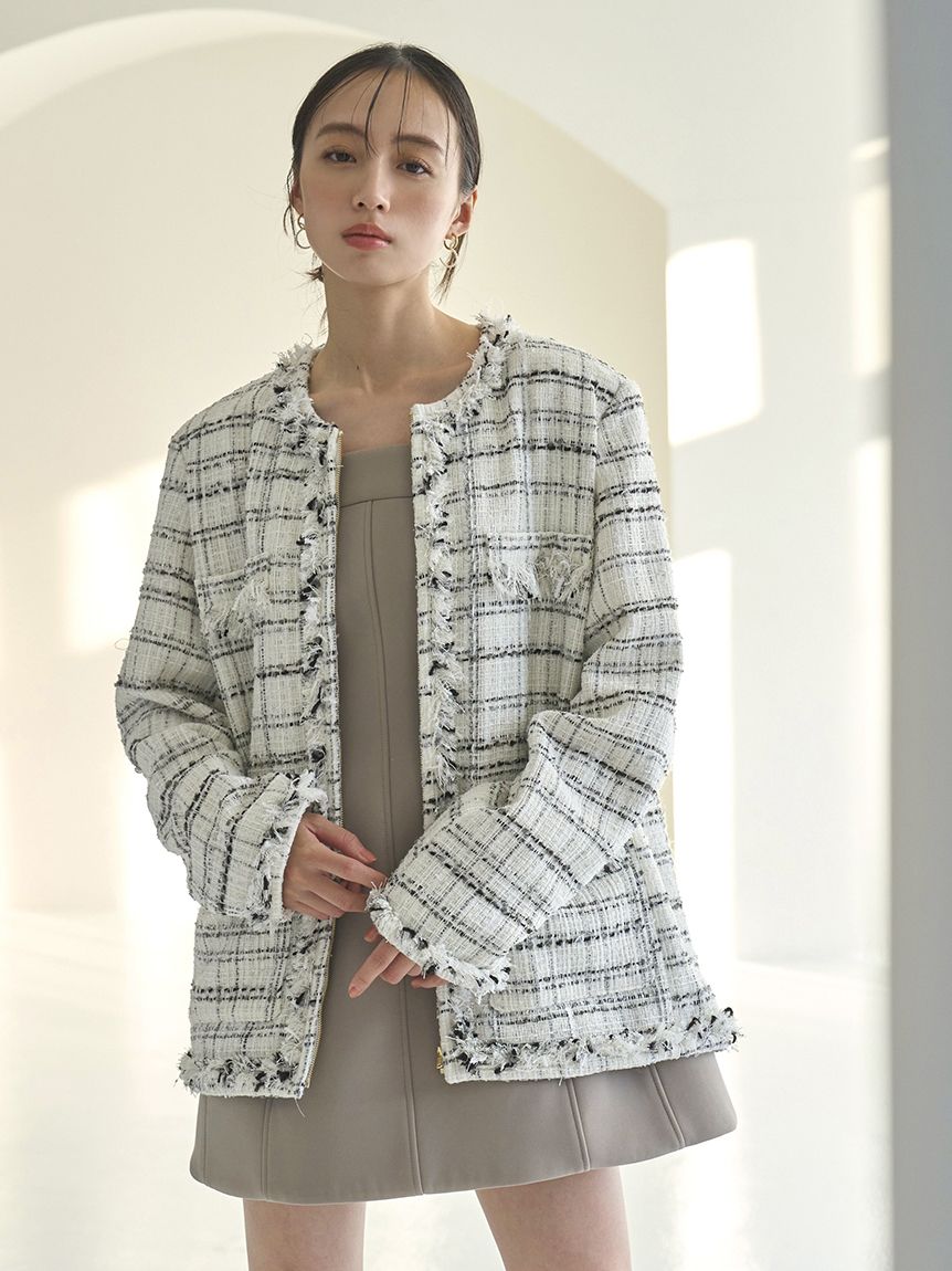 ロングツイードジャケット(ジャケット)｜アウター｜SNIDEL(スナイデル