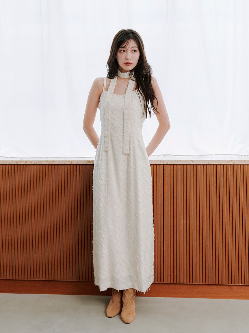 フェザージャガードキャミワンピース(マキシ・ロングワンピース