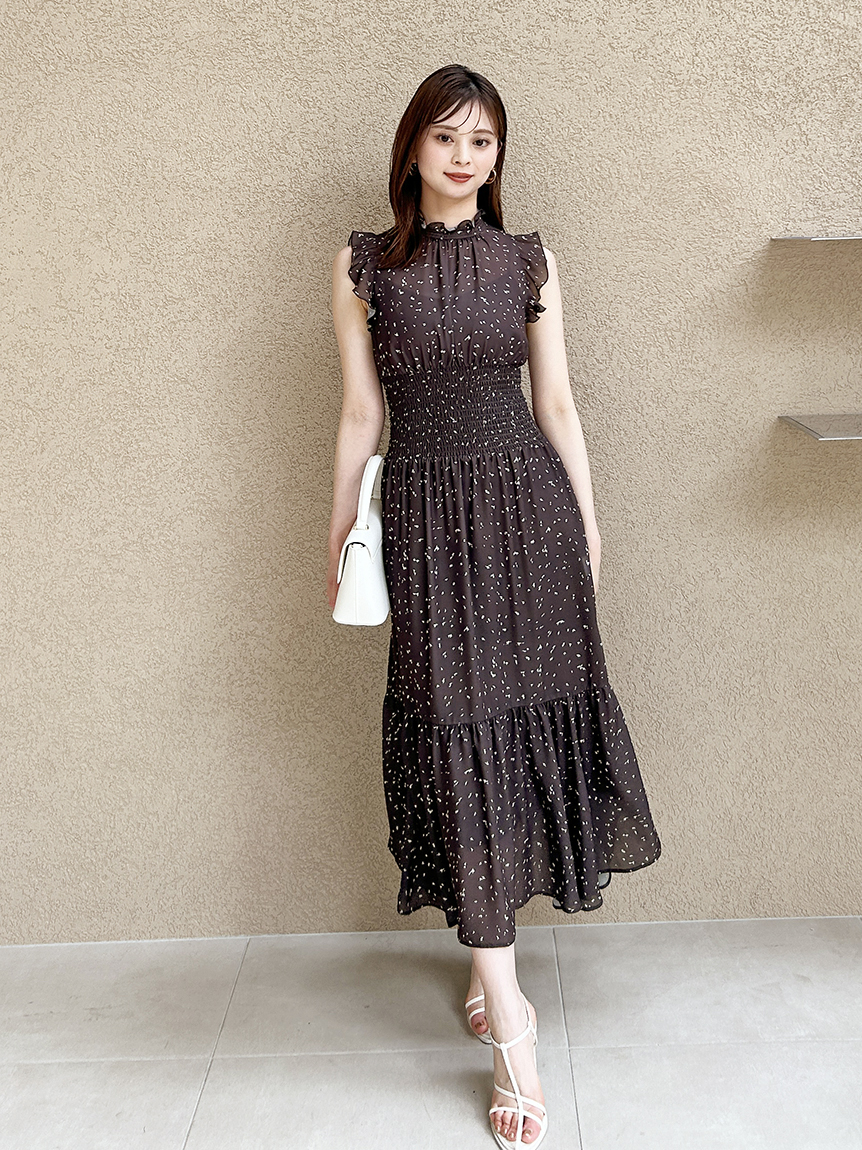 【美品.試着のみ】♡スナイデル♡ノースリーブフリルロングワンピース♡ SNIDEL - SNIDEL フリルカラーノースリーブワンピースの通販 by