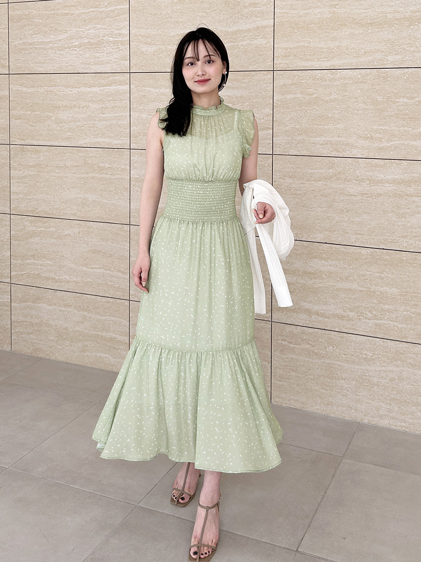 ノースリーブプリントワンピース(マキシ・ロングワンピース