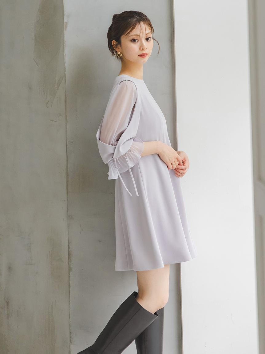 SNIDEL コットンライク長袖ミニワンピース SNIDEL コットンライク長袖ミニワンピース