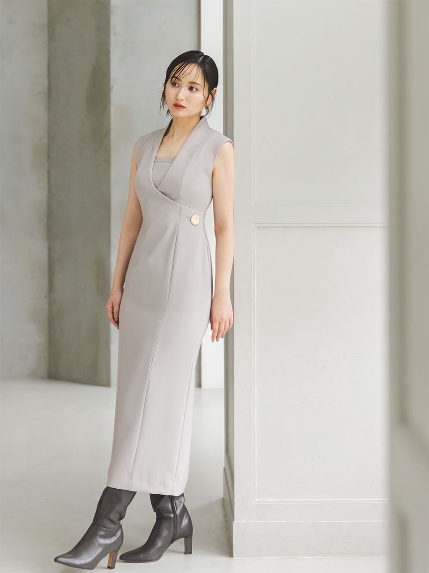 新作新品タグ付き　スナイデル♡ レイヤードライクジレワンピース レイヤードライクジレワンピース(マキシ・ロングワンピース