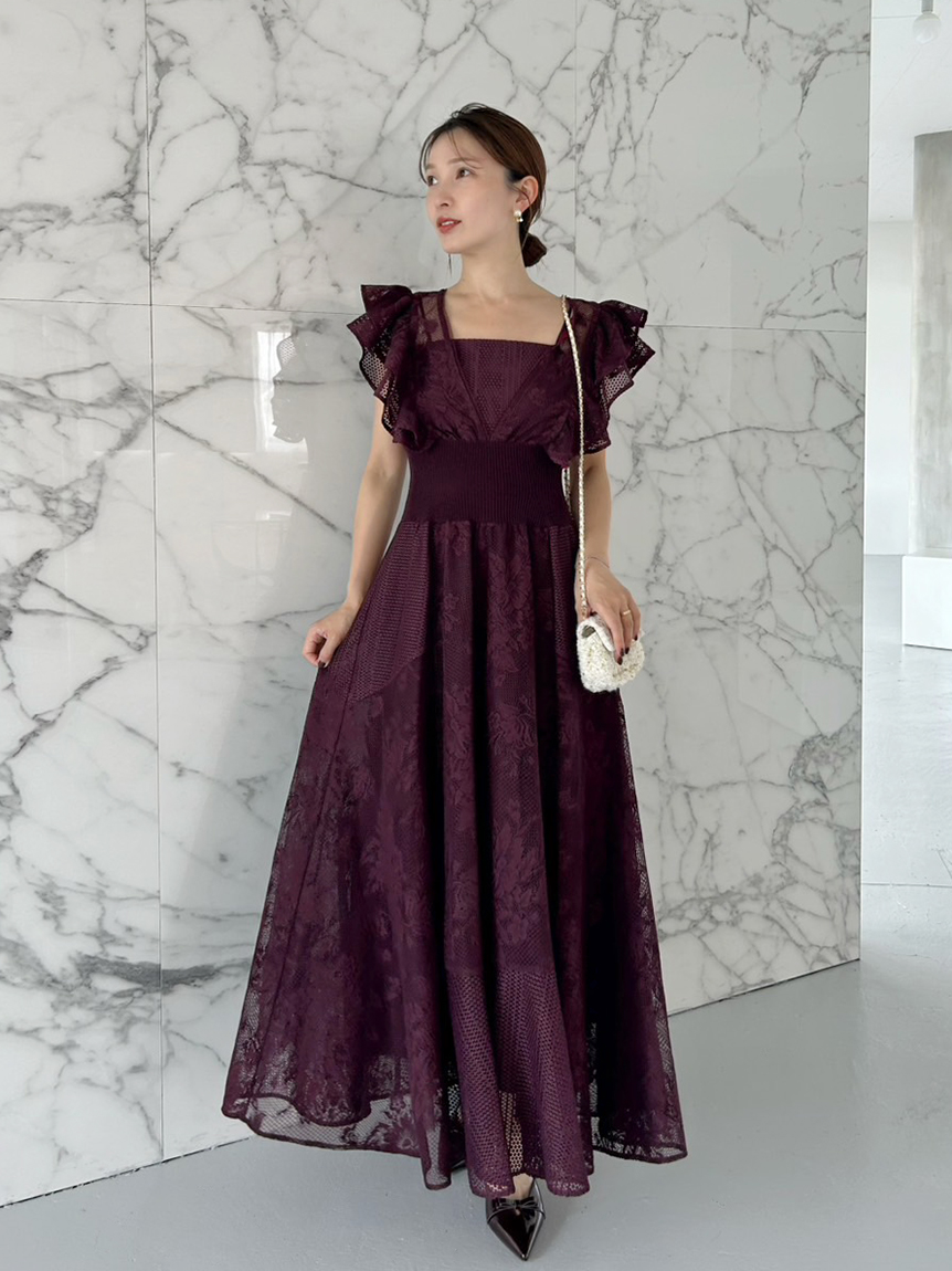 ウエストリブレースドレス(マキシ・ロングワンピース)｜ワンピース