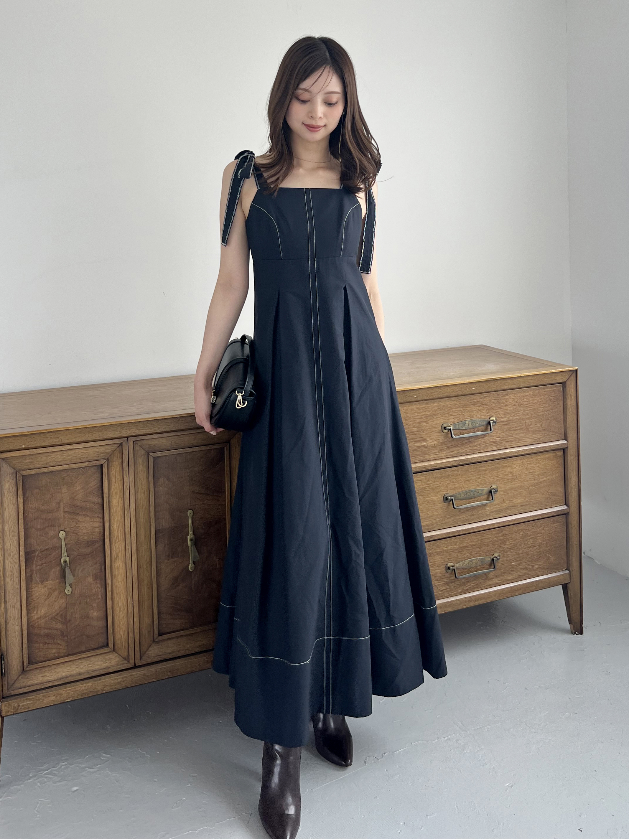 SNIDEL ワンピース ノースリーブプリントワンピース(マキシ・ロングワンピース