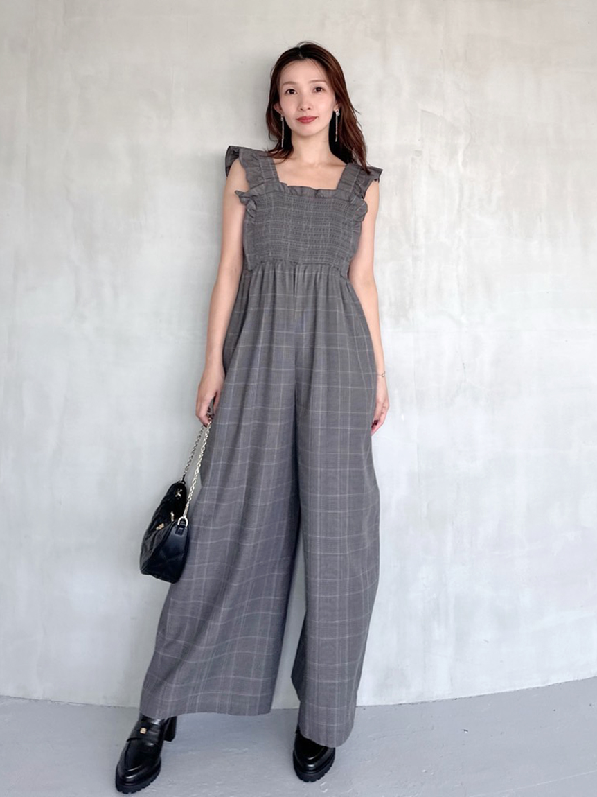 FRAY I.D フリル付きオールインワン グレー　サイズ0 フリルティアードオールインワン[tg673] | レディースファッション通販