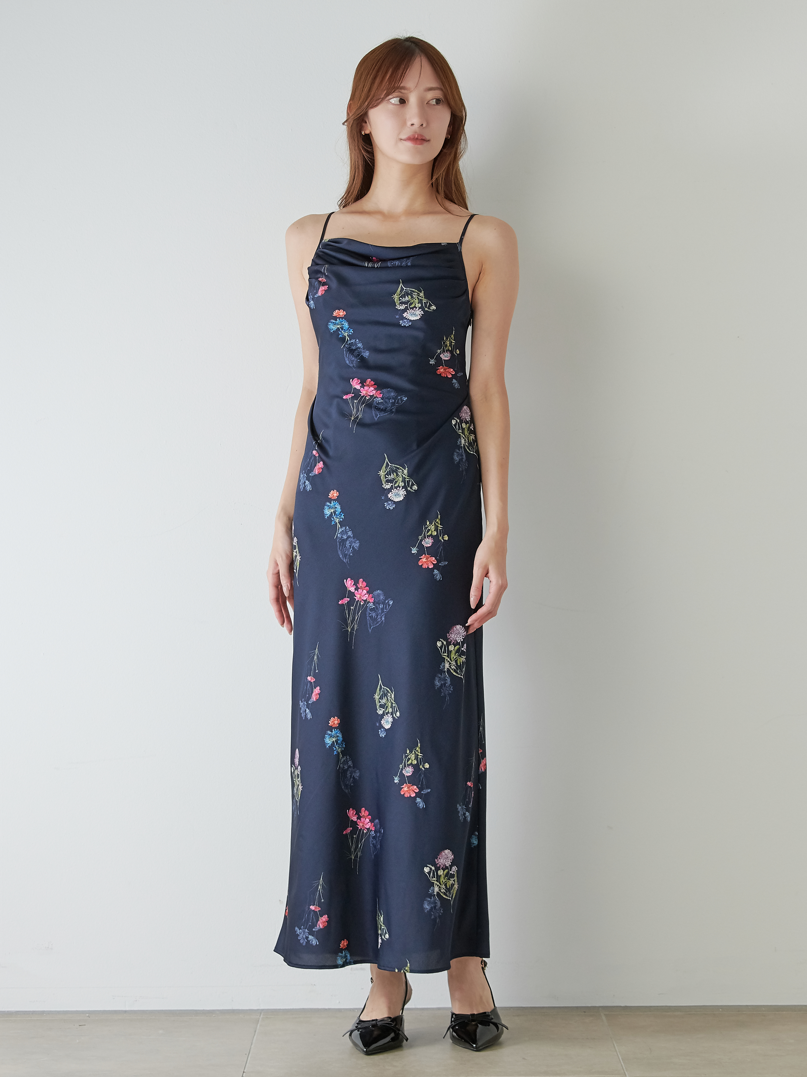 PBEG1 ✴︎完売 SNIDEL スナイデル ドレープナローキャミワンピース ドレープナローキャミワンピース(マキシ・ロングワンピース