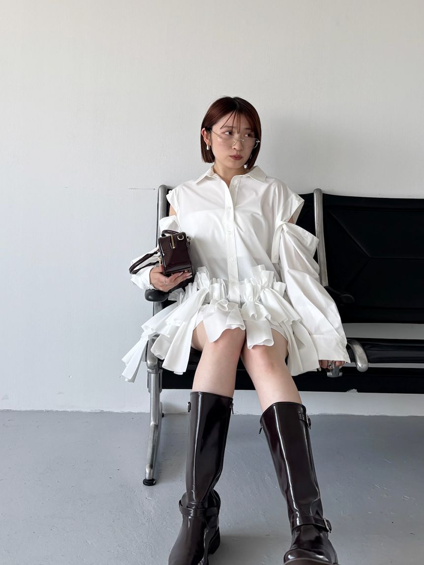 snidel ノースリーブバックリボンシャツワンピ SNIDEL - snidel SNIDEL Sustainable リボンシャツワンピースの