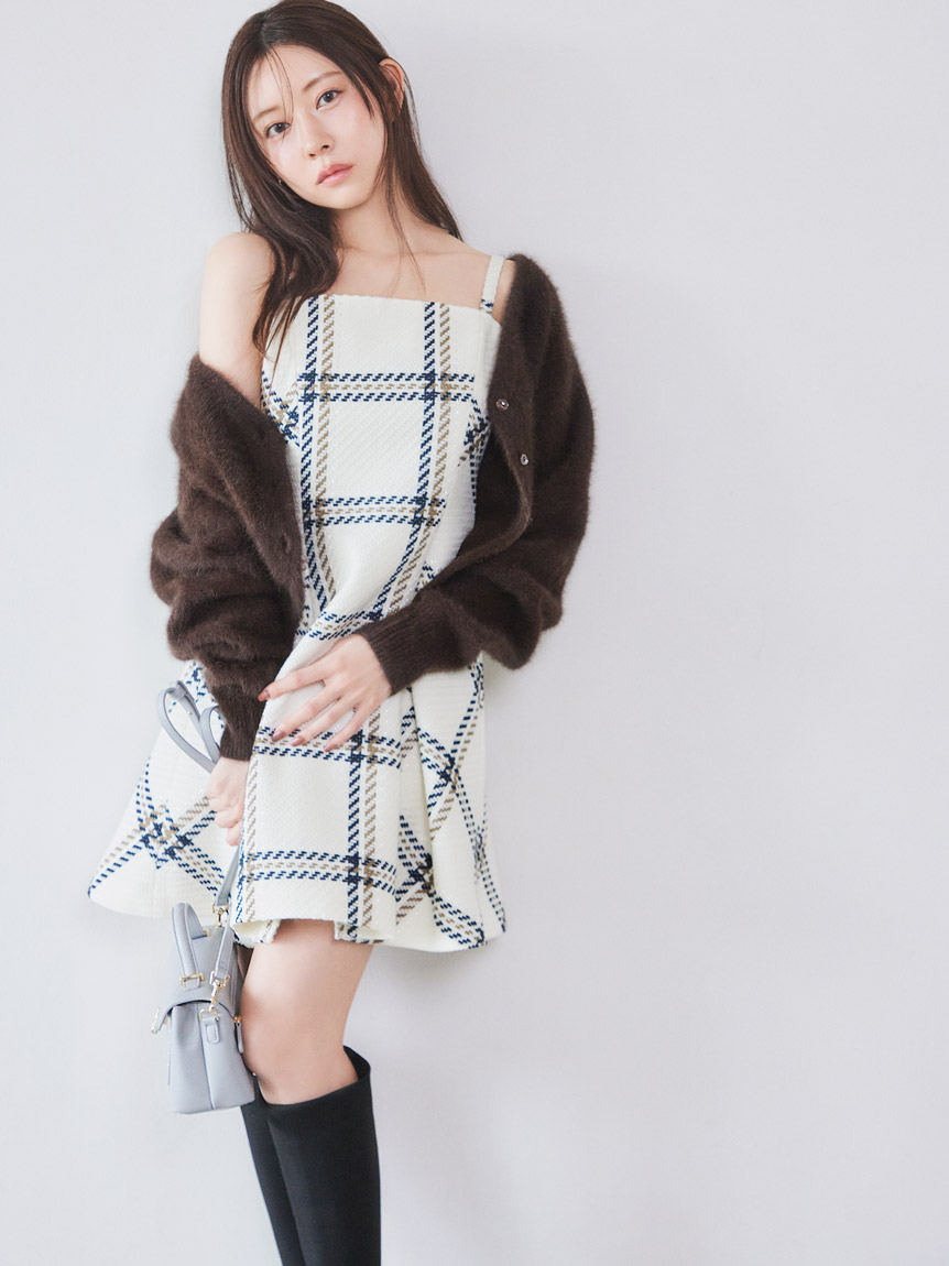 WEB限定】ロービングチェックミニワンピース(ミニワンピース WEB限定】ロービングチェックミニワンピース(ミニワンピース