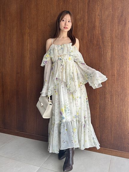 スナイデル SNIDEL バリエーション フリル ガウン ワンピース スナイデル SNIDEL バリエーション フリル ガウン ワンピース