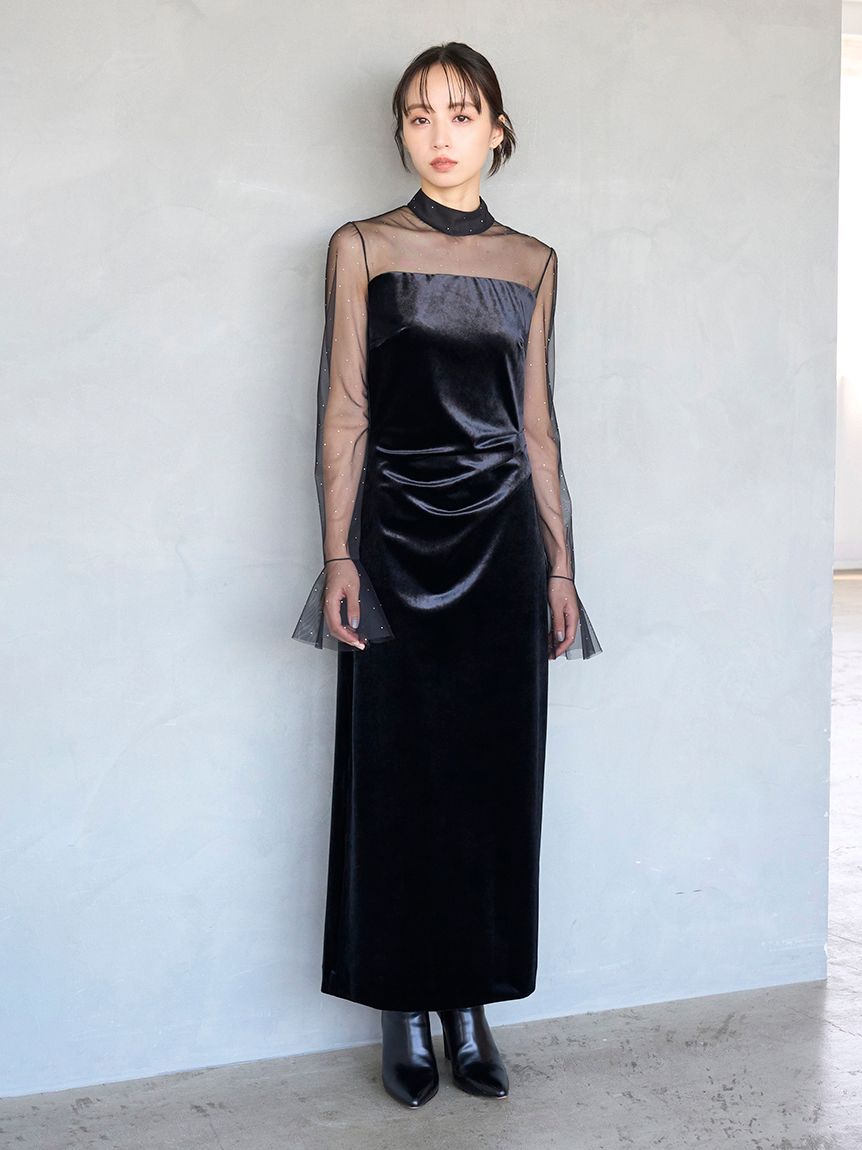 シアードッキングベロアドレス【カンヘウォン着用】(マキシ・ロング