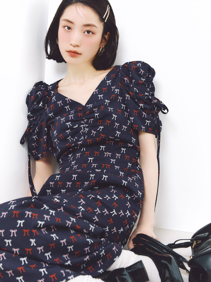 【新品タグ付き】スナイデル　リボンモチーフワンピース リボンモチーフワンピース(マキシ・ロングワンピース)｜ワンピース