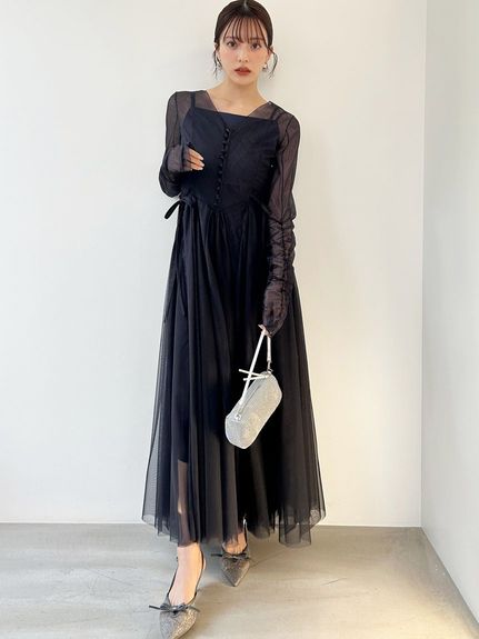 チュールボリュームドレス(ロングワンピース)｜ワンピース｜SNIDEL