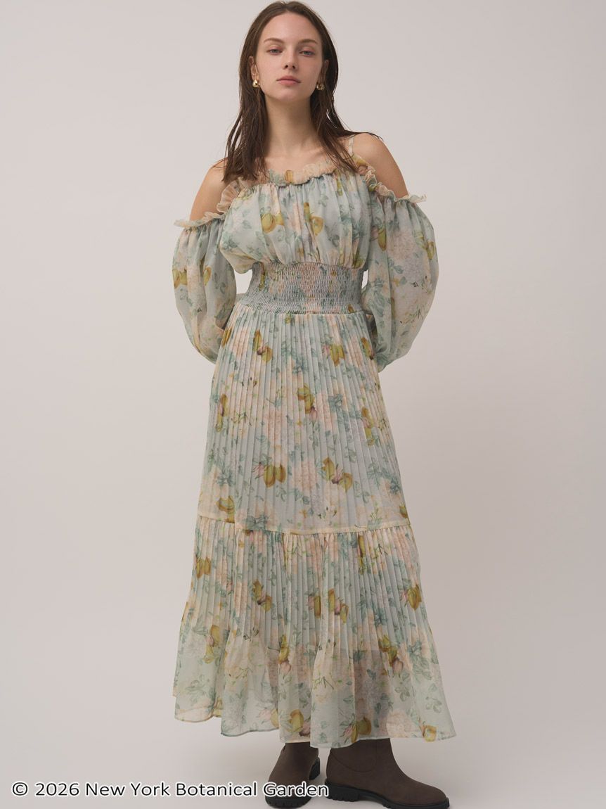 NYBG ギャザープリーツワンピース(マキシ・ロングワンピース