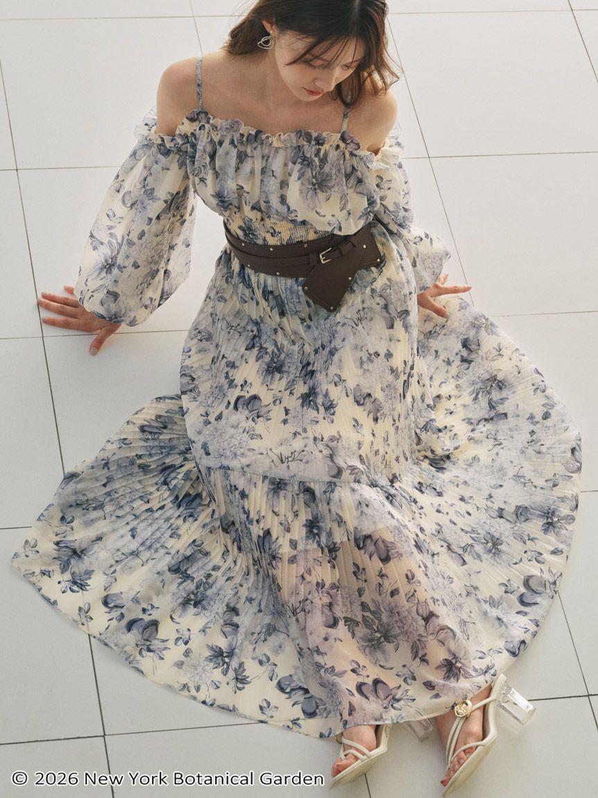 NYBG ギャザープリーツワンピース(マキシ・ロングワンピース