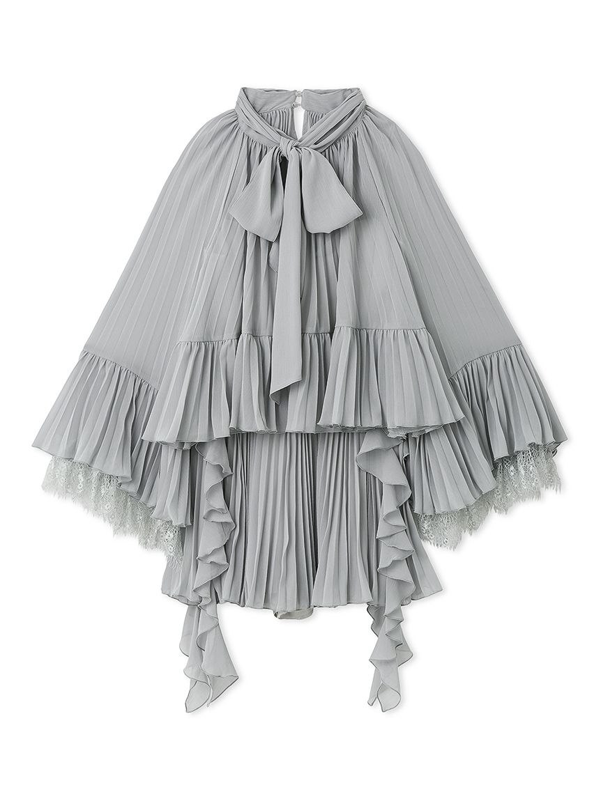 レーストリムシフォンセットアップ(トップス＆ボトムセット