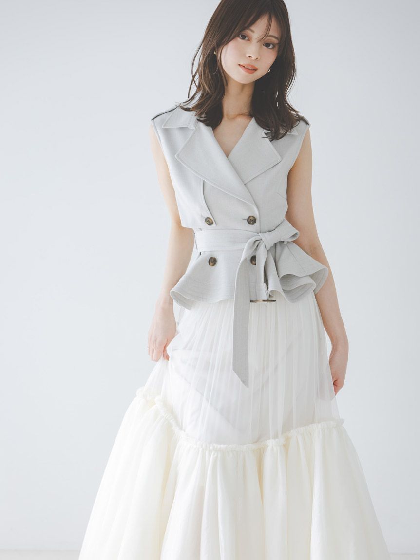 トレンチチュールセットドレス(マキシ・ロングワンピース)｜ワンピース