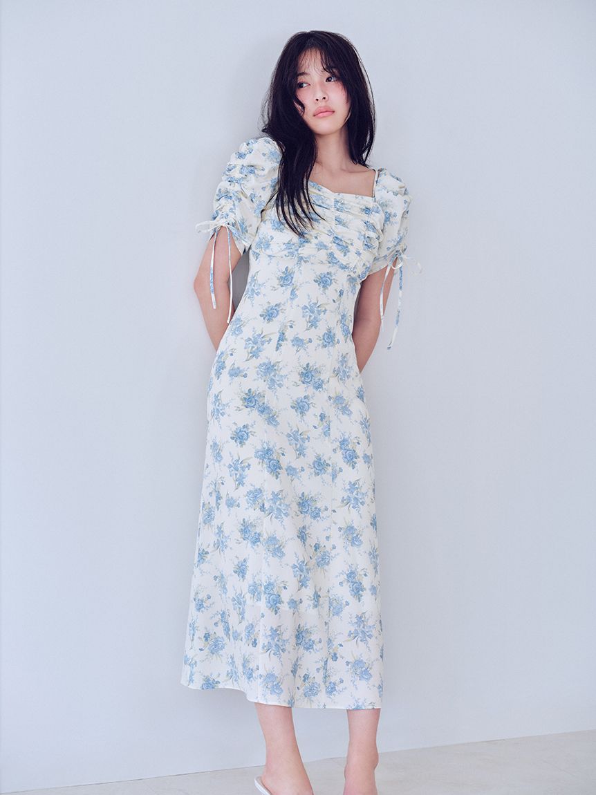 WEB限定/ROSE Collection】ROSEプリントワンピース(ロングワンピース