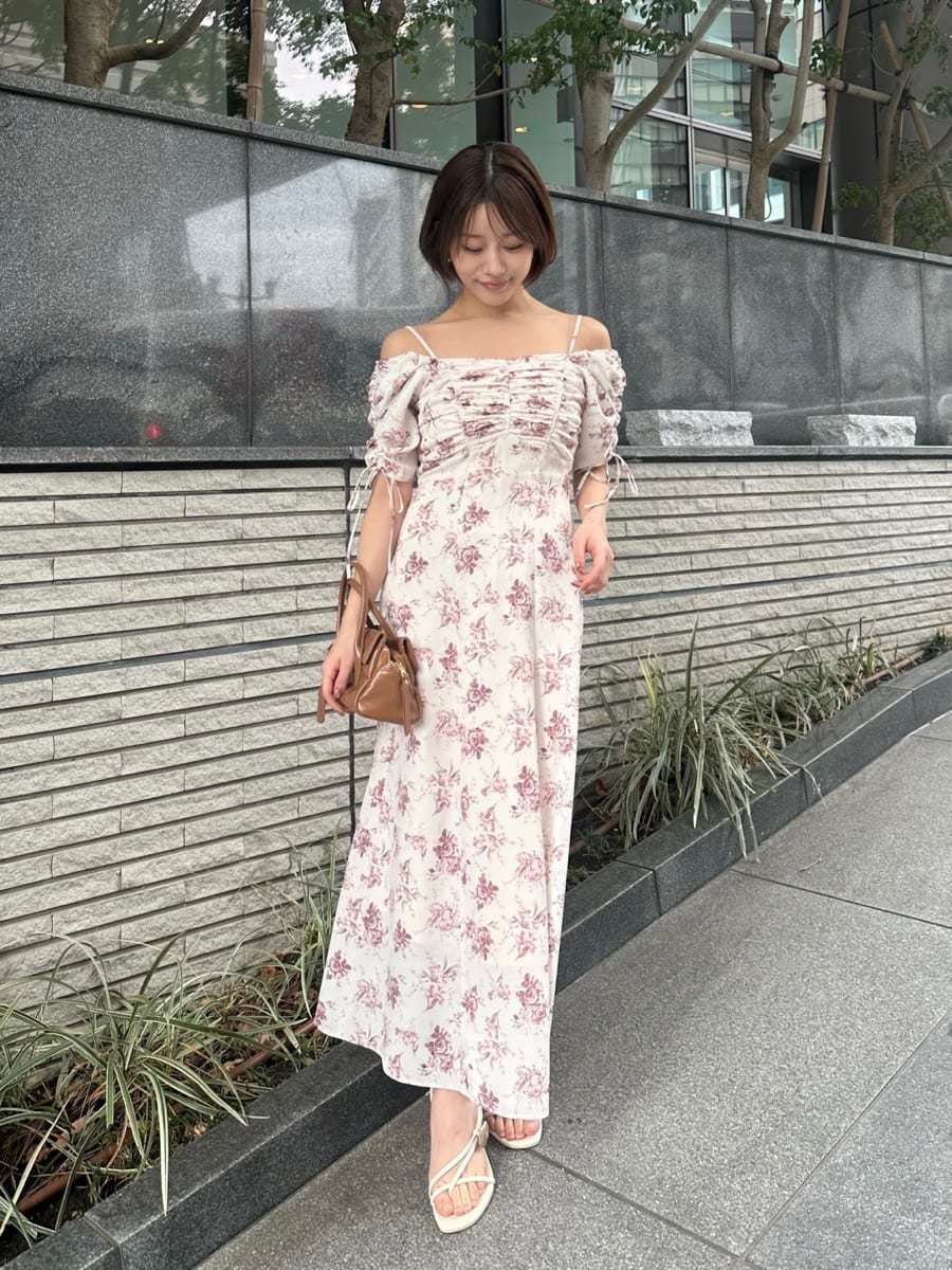 WEB限定/ROSE Collection】ROSEプリントワンピース(ロングワンピース