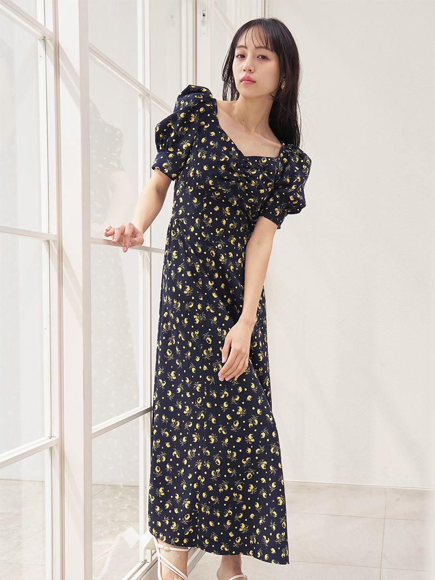 販路限定サイズあり】Sustainableフルーツプリントワンピース(ロング