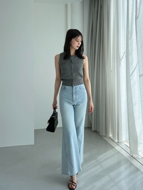 【00サイズあり】Sustainableストレッチフレアデニムパンツ