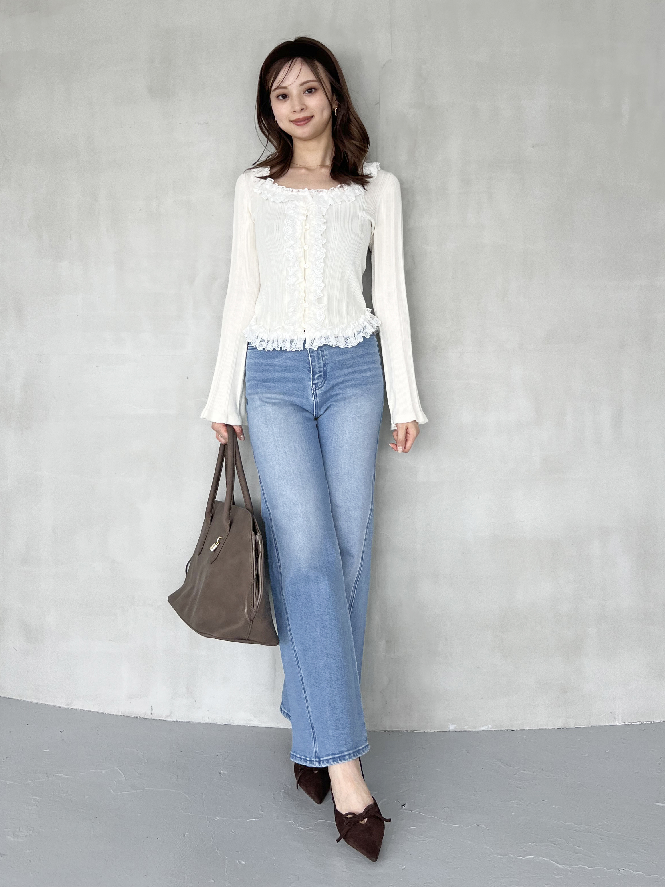 00サイズあり】Sustainableストレッチフレアデニムパンツ(デニム